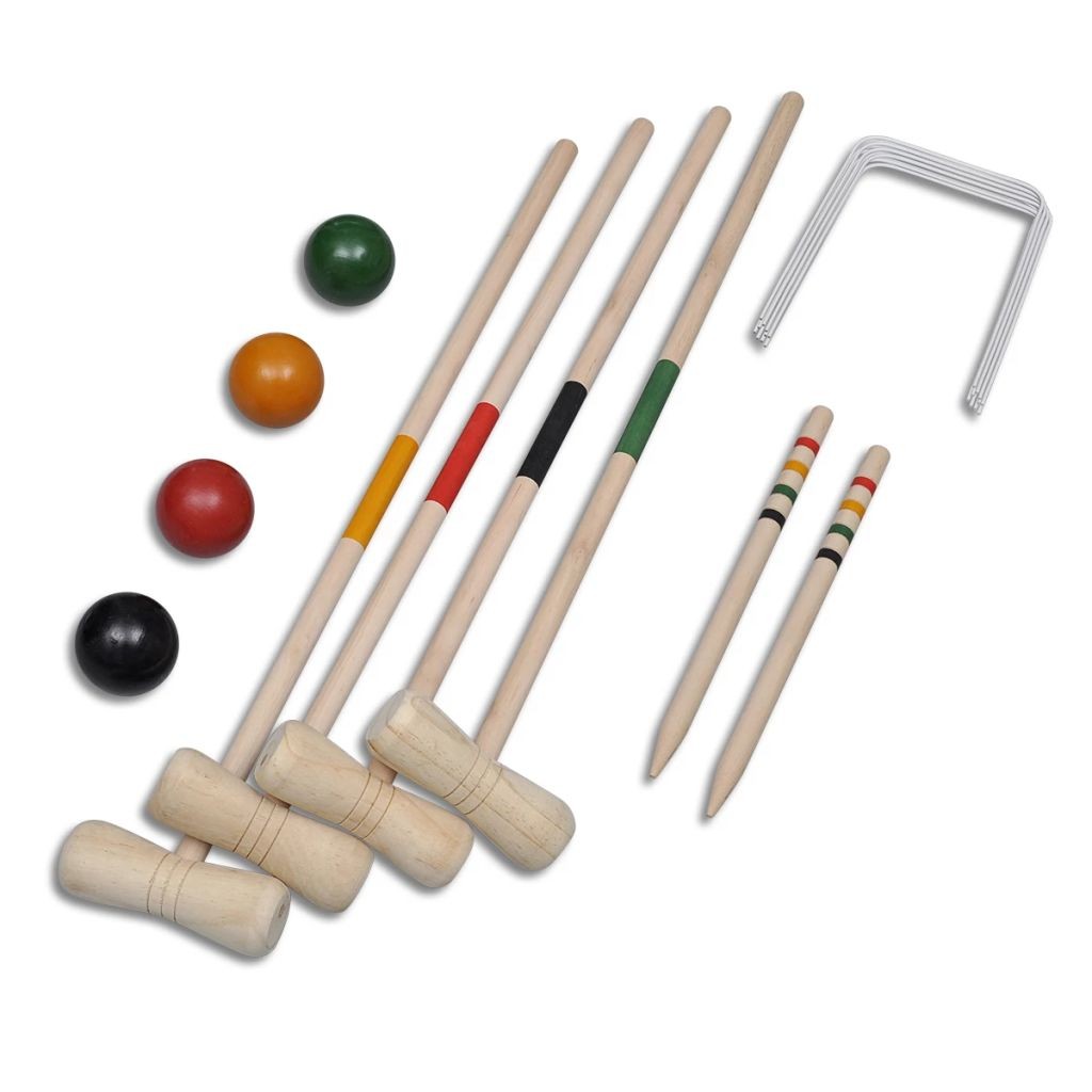 4 Player Wooden Croquet Set 10 4 Player Wooden Croquet Set
